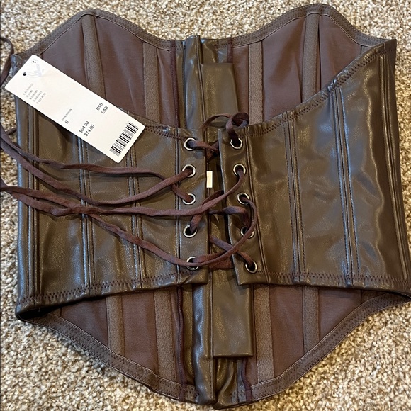 Urban outfitters Brown Leather Corset Top - Picture 3 of 6